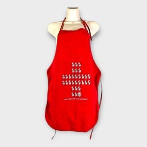 Vintage Swiss Hostess Apron Red‎ Lace Kitchen Geneva Cotfer Retro Cooking